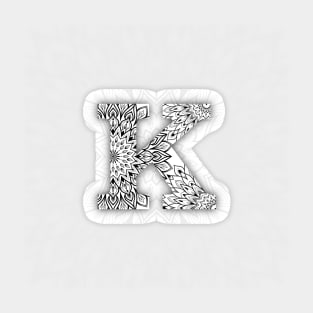 'K' Intricate Pattern Sticker
